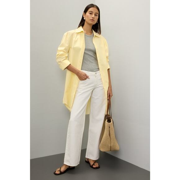 SAUNDERS x RTR Butter Yellow Collared Neck Oversized Button Up Dress Size 10 - Picture 4 of 16